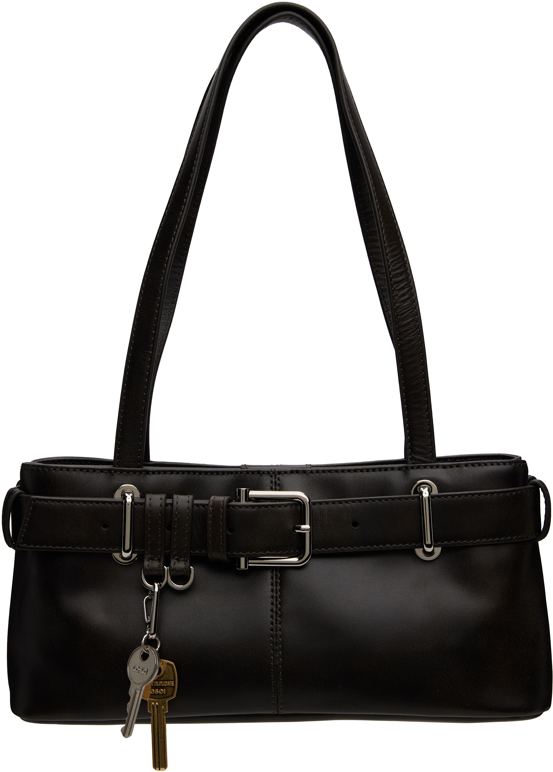 Brown Shoulder Brocle Mini Bag