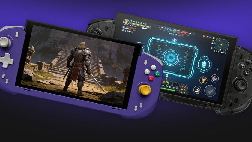 Promotional imagery of abxylute's 'deck-style' controllers for Switch 2: the N6 and N9C