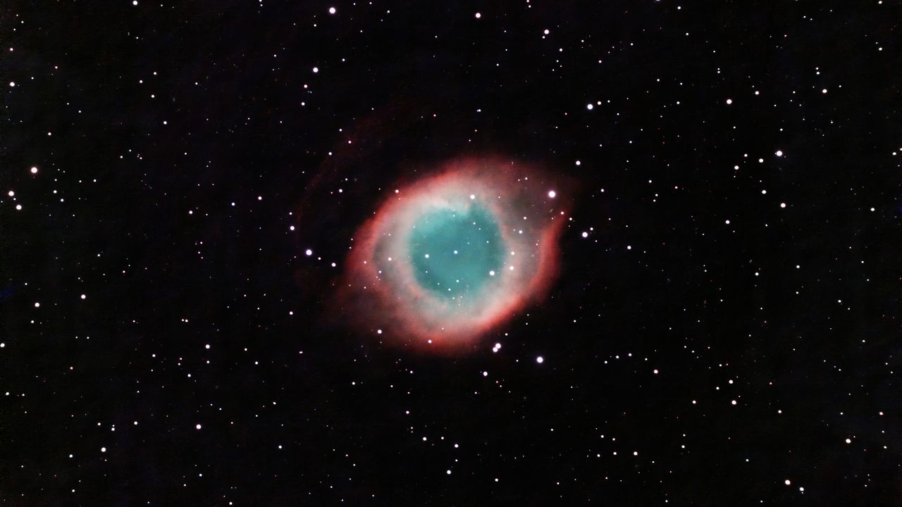 Photo of the Helix nebula, captured by Vaonis Stellina smart telescope