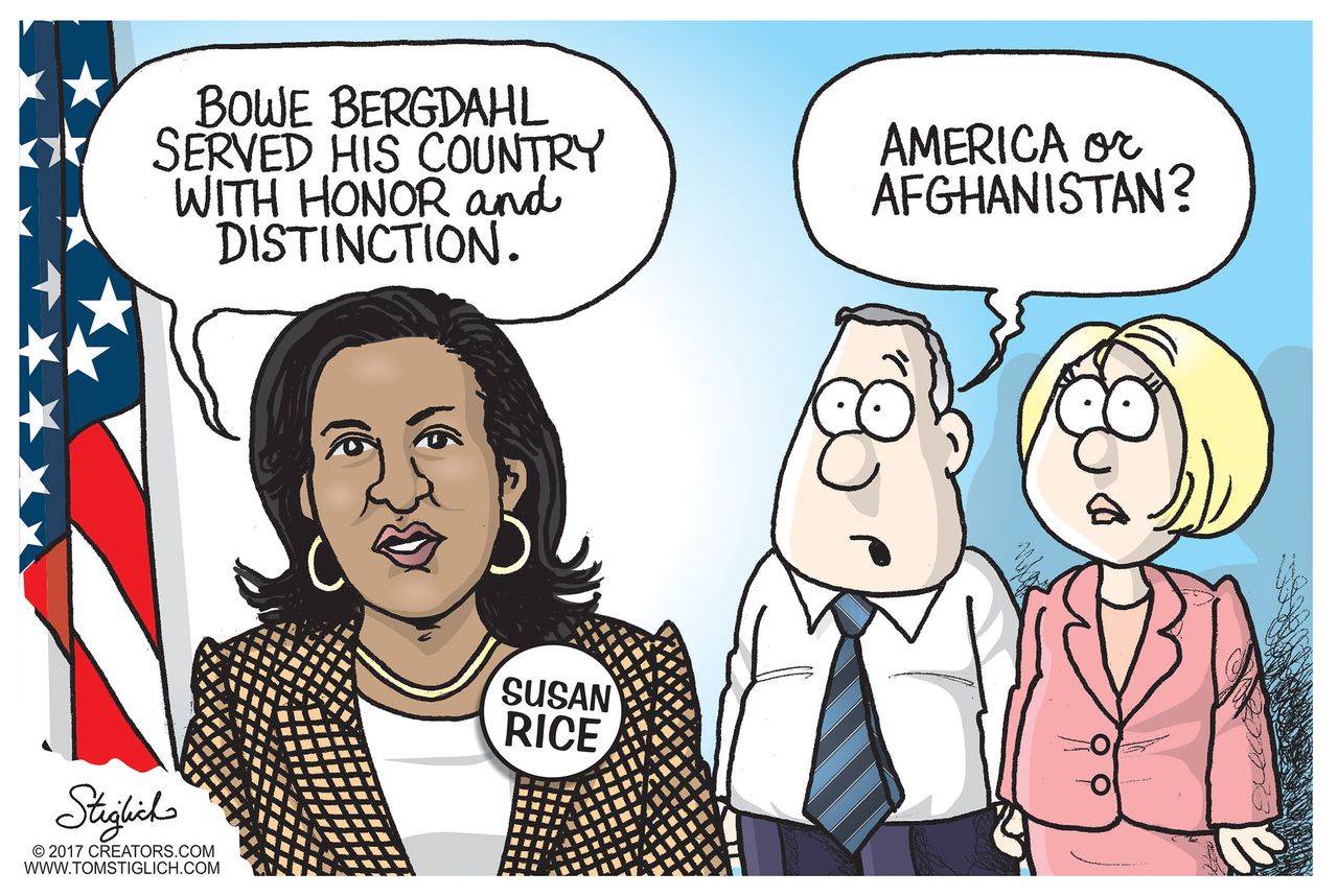 Political cartoon U.S. Bowe Bergdahl Afghanistan Susan Rice