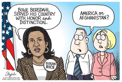 Political cartoon U.S. Bowe Bergdahl Afghanistan Susan Rice