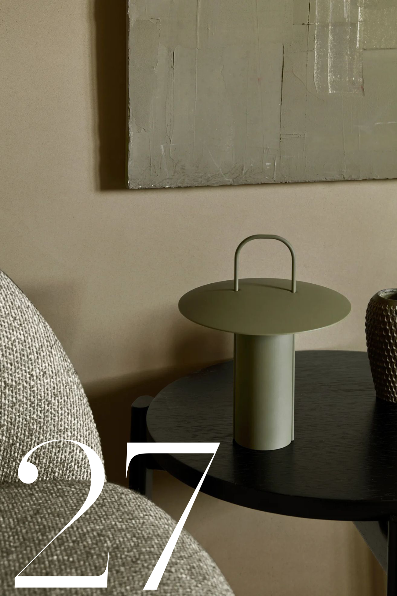Audo Copenhagen, Ray Table Lamp Portable in Dusty Green