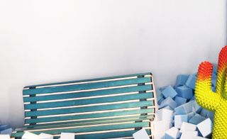 Blue foam block pit with soft bench