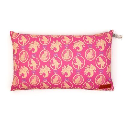 YELLOW PARROT AND CAT PRINT CUSHION