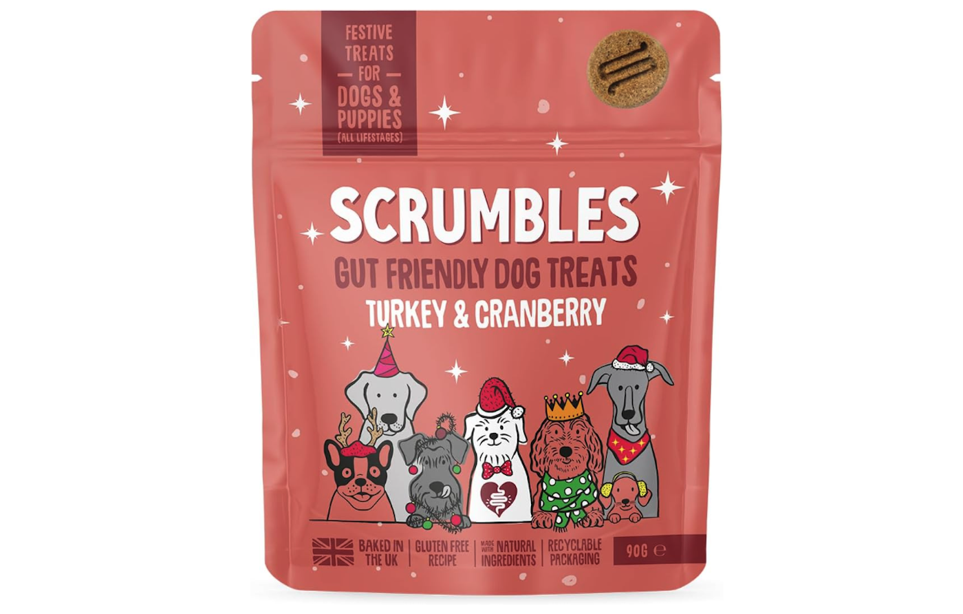 Packet of festive treats for dogs