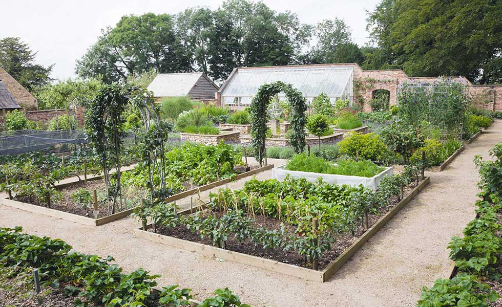 and old vicarage with kitchen gardens