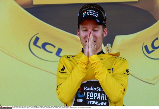 Jan Bakelants (RadioShack) collected the yellow jersey after his impressive breakaway win on stage 2