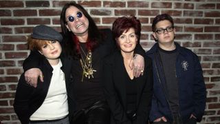 The Osbournes (L-R): Kelly Osbourne, Ozzy Osbourne, Sharon Osbourne and Jack Osbourne at Ozzfest 2002.