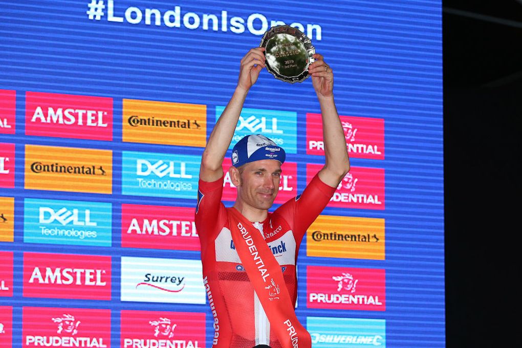 Michael Morkov on the RideLondon podium for third