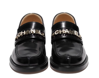 Chanel Shiny Calfskin Black Loafers