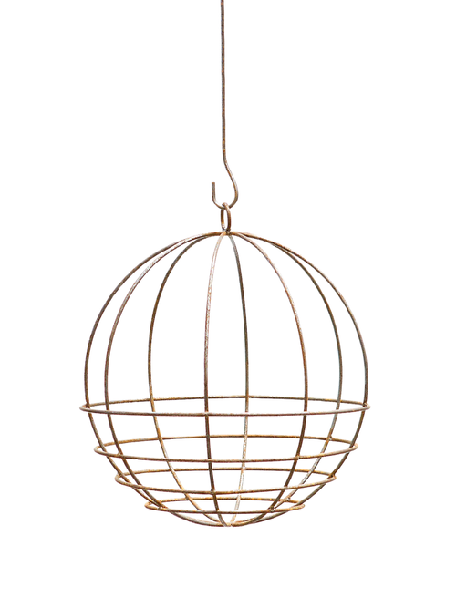 Sphere Rust Patina Hanging Basket XL