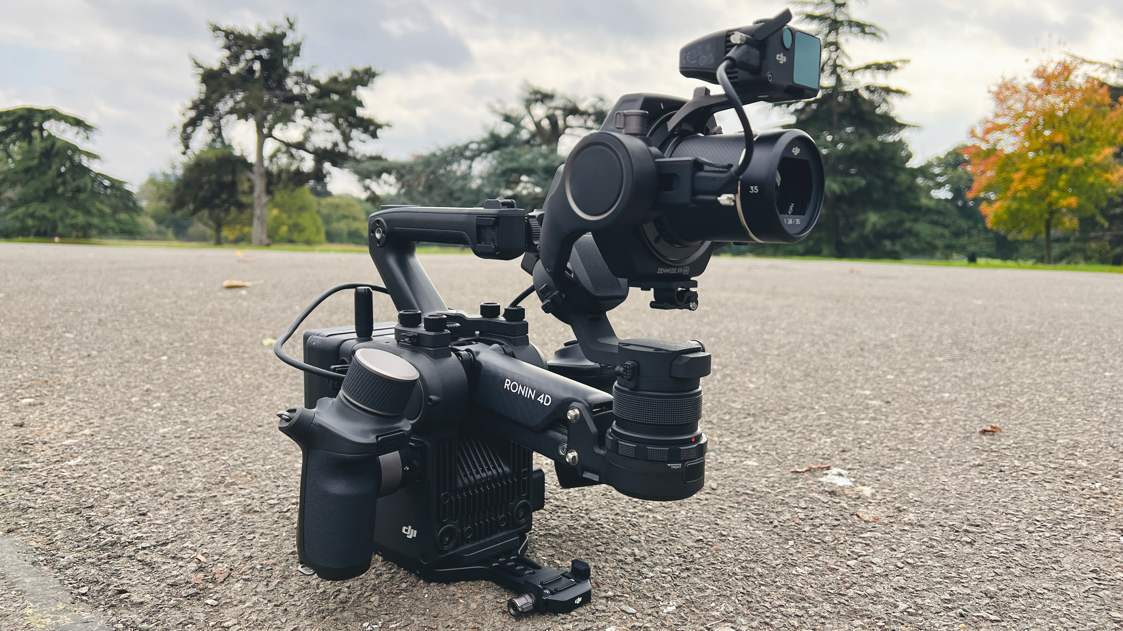 The DJI Ronin 4D resting concrete