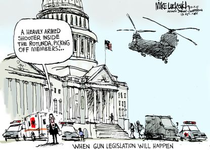 Editorial cartoon U.S. Gun Control Laws