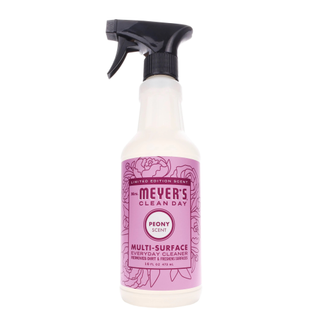 A bottle of limited-edition peony cleaning spray from Mrs Meyers