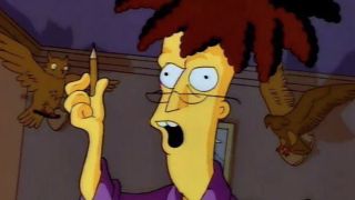 Sideshow Bob holding pencil in The Simpsons 