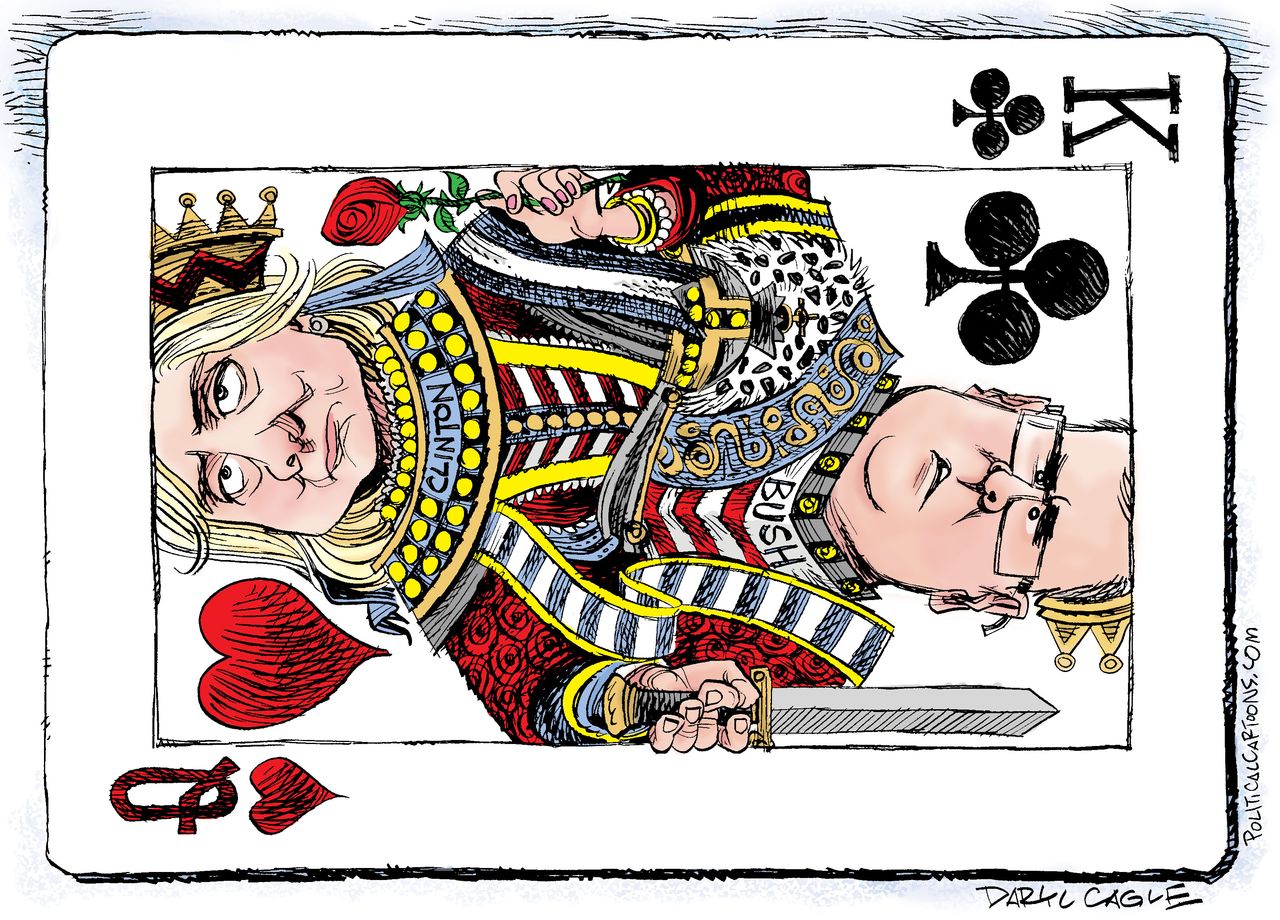 Political cartoon U.S. Hillary Clinton Jeb Bush