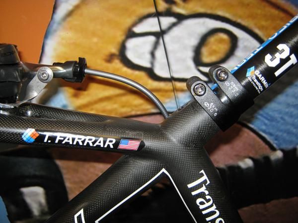 Built for speed. Detail of Tyler Farrar's steed.