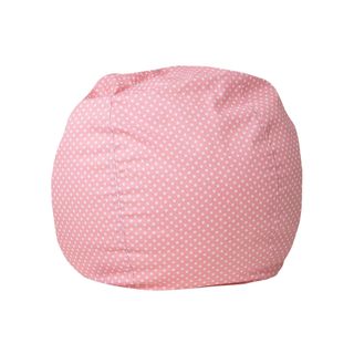 White polka dot pink bean bag chair
