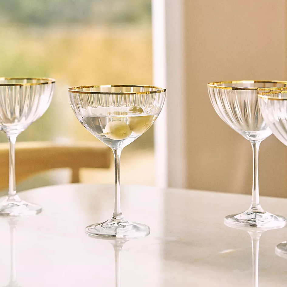 Set of 4 Waterfall Coupe Glasses