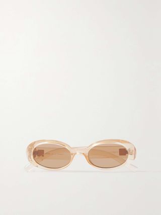 Le Specs + Magnifique Oval-Frame Acetate and Gold-Tone Sunglasses