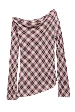 Asymmetric Checked Blouse - Women | Mango Usa