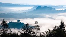A scenic view of Dryslwyn Castle in Carmarthenshire, Wales.