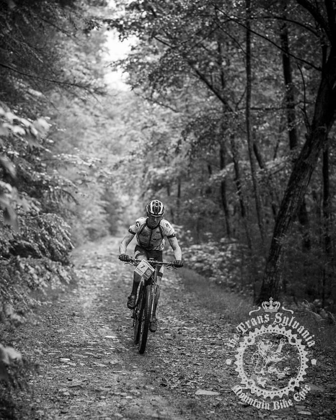 Madison Matthews rolls down the first double-track enduro segment of stage 3.