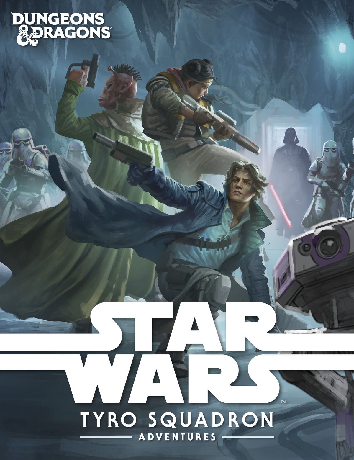 Tyro Squadron battling Stormtroopers and Darth Vader in an icy environment