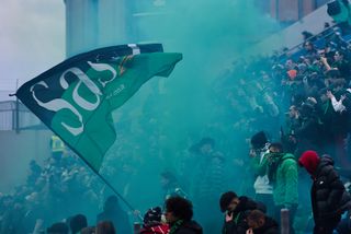 Fans of Sassuolo in a game against Empoli in February 2024.