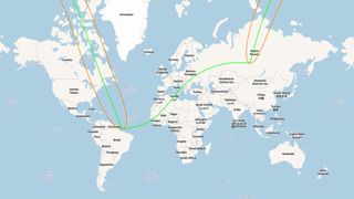 a map showing where the partial solar eclipse will be visible.