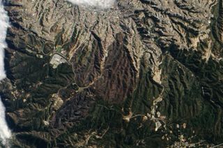 Valparaiso wildfire scars in Chile