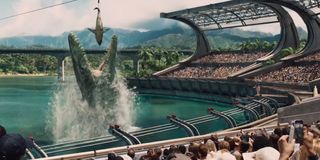 Jurassic World Movie stadium with dinosaur