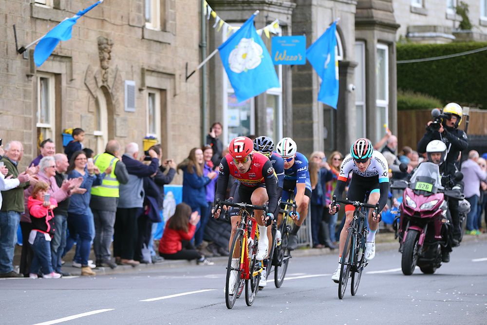 The breakaway in action at the Tour de Yorkshire