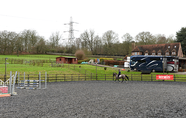 The large 35x60m arena at Trevor’s base which has a shredded rubber surface