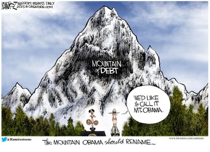 Obama cartoon U.S. Mt. McKinley Denali