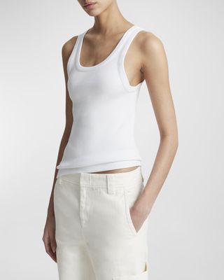 Vince Scoop-Neck Ribbed Tank Top