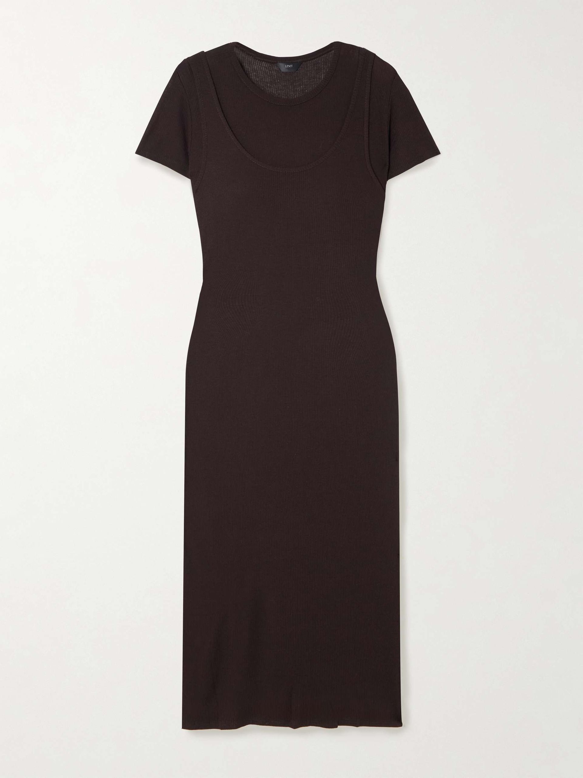 Rozzi Layered Ribbed Jersey Midi Dress