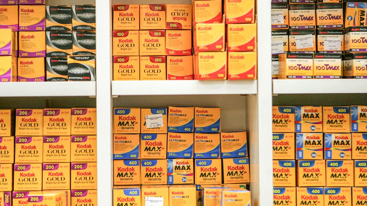 Kodak film boxes are displayed in a store in New York, on Friday, May 4, 2007