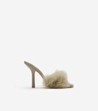 Shearling B Minnie Mules in Field - Women | Burberry® Official