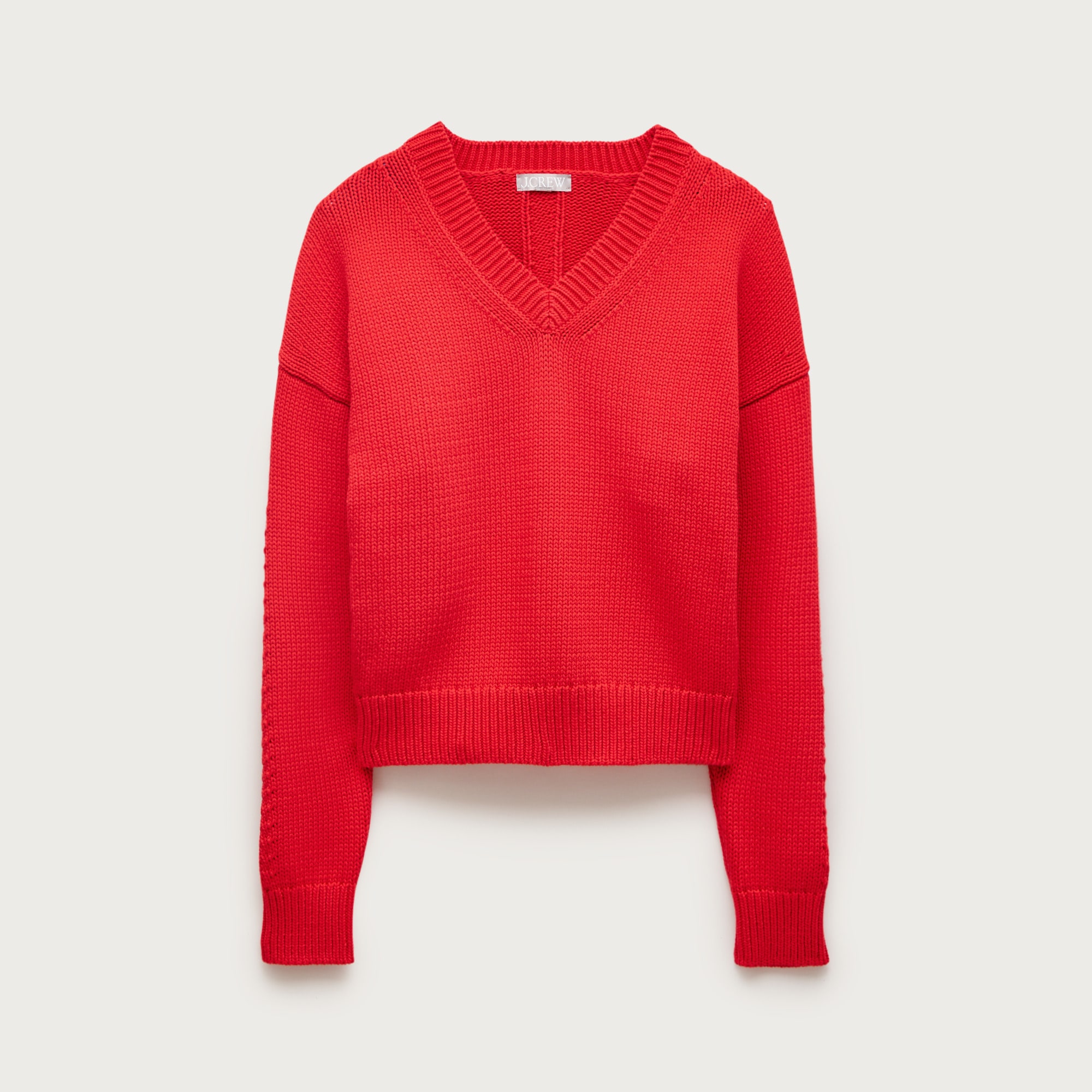 Cotton-Blend V-Neck Pullover Sweater