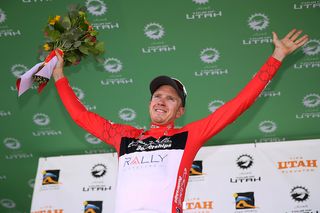 Rob Britton (Rally Cycling) was awarded the red jersey as most aggressive rider on stage 3 of the 2018 Tour of Utah