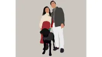 Custom Pet & Parent Illustration, one of w&h's picks for Christmas gifts for dog lovers