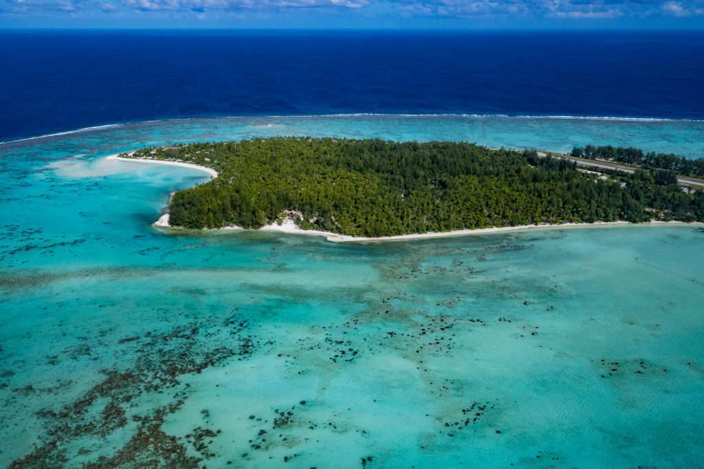 Aerial view of Tetiaroa, Marlon Brando Island