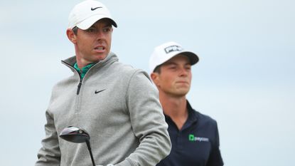 Rory McIlroy and Viktor Hovland pictured