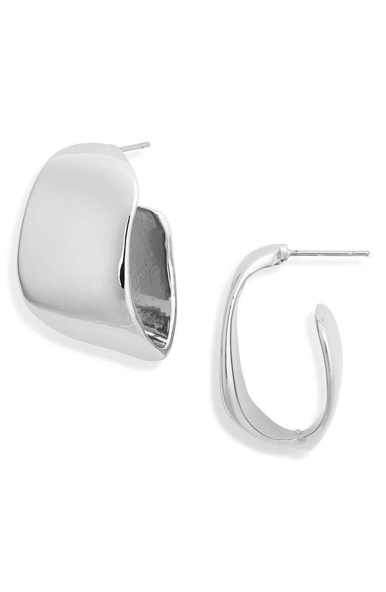 Domed Geometric Hoop Earrings