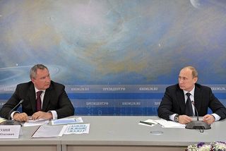 Putin and Rogozin at Space Sector Meeting