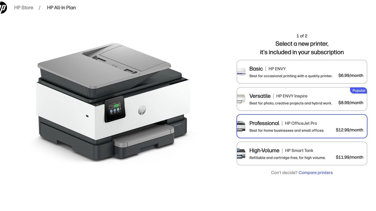 HP All-in-one options