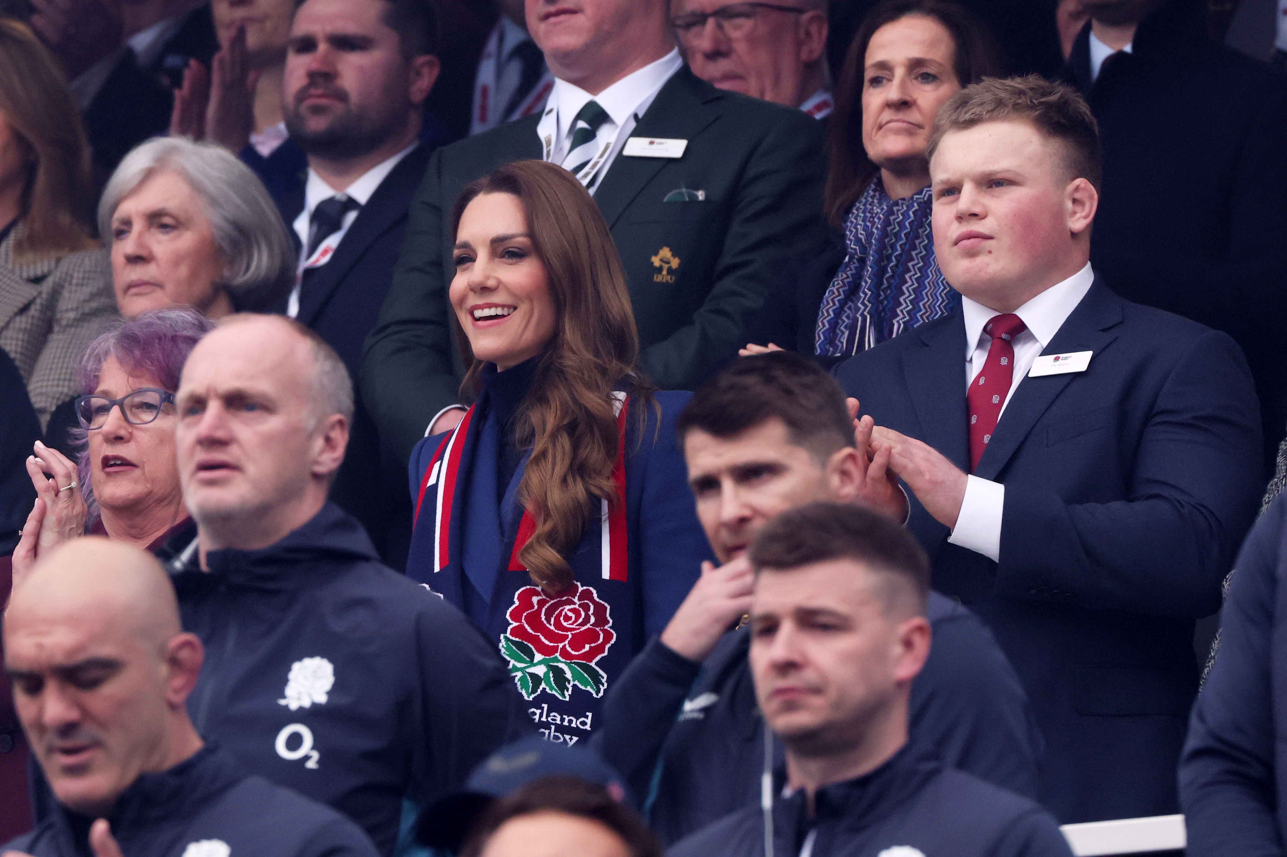 Kate Middleton at the Guinness Six Nations 2026 match between England and Ireland at Allianz Stadium on February 21, 2026