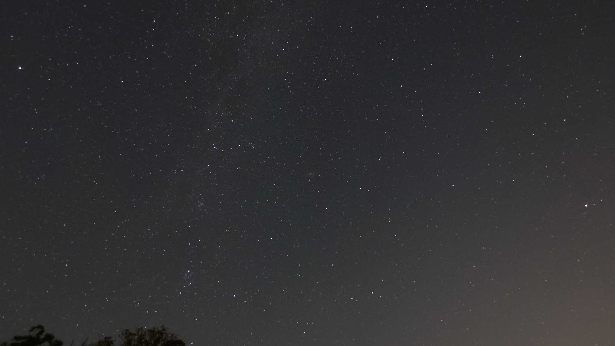 Cassiopeia and the Milky Way in the night sky, taken with the Canon Powershot V1.