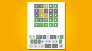 Wordle 598 answer on a yellow background